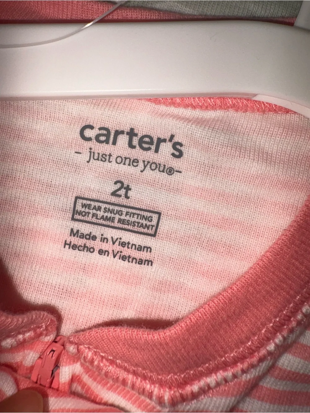 Carter's Pink Stripe Strawberry Footed One-Piece